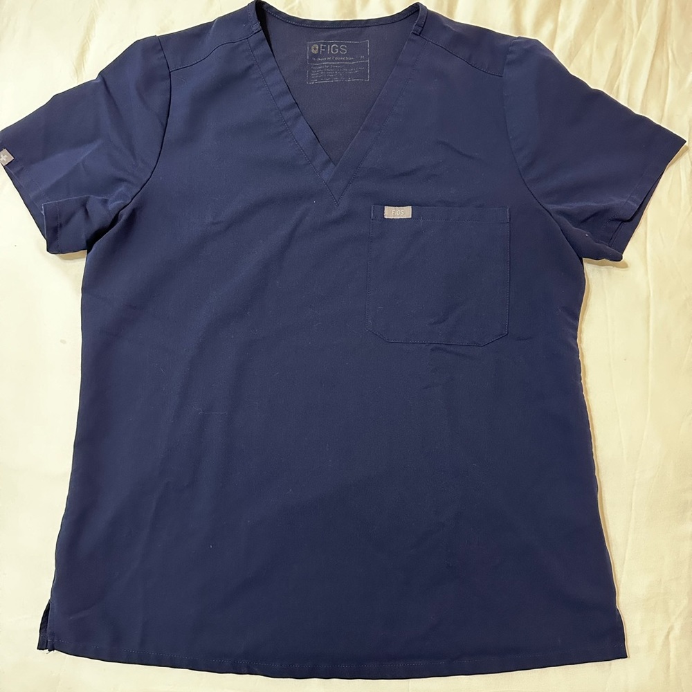Figs Catarina One Pocket Scrub Top (Navy)